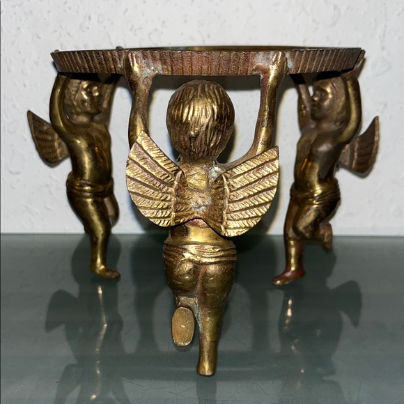 Source Unknown Other - Vintage brass Cherub base/candle holder